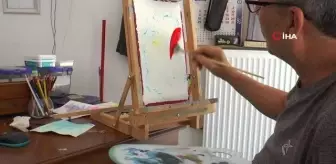 Felç Geçiren Emekli Öğretmen Resimlerini Hayır Kurumlarına Hediye Ediyor