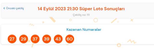 Süper Loto sonuçları açıklandı ! 14 Eylül Süper Loto kazanan numaralar neler? Süper Loto sonuçlarına ne zaman, nereden bakılır?