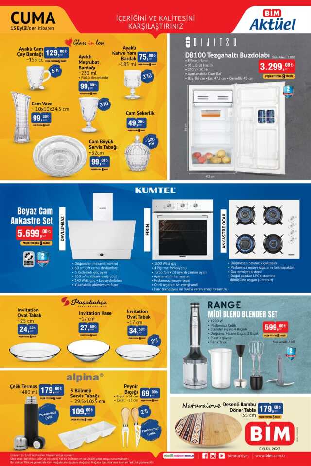 BİM 15 EYLÜL 2023 KATALOG | Bu Cuma BİM'de hangi ürünler var, neler var? 15 Eylül Cuma BİM aktüel ürünleri neler?