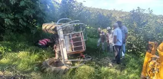 Kandıra'da traktör devrildi, sürücü yara almadan kurtuldu