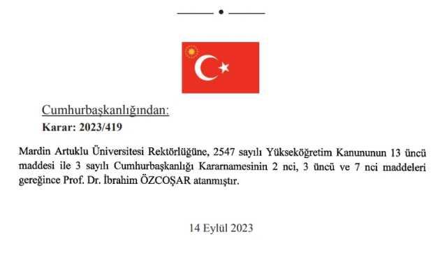 Mardin Artuklu Üniversitesi yeni Rektörü Prof. Dr. İbrahim Özcoşar kimdir?