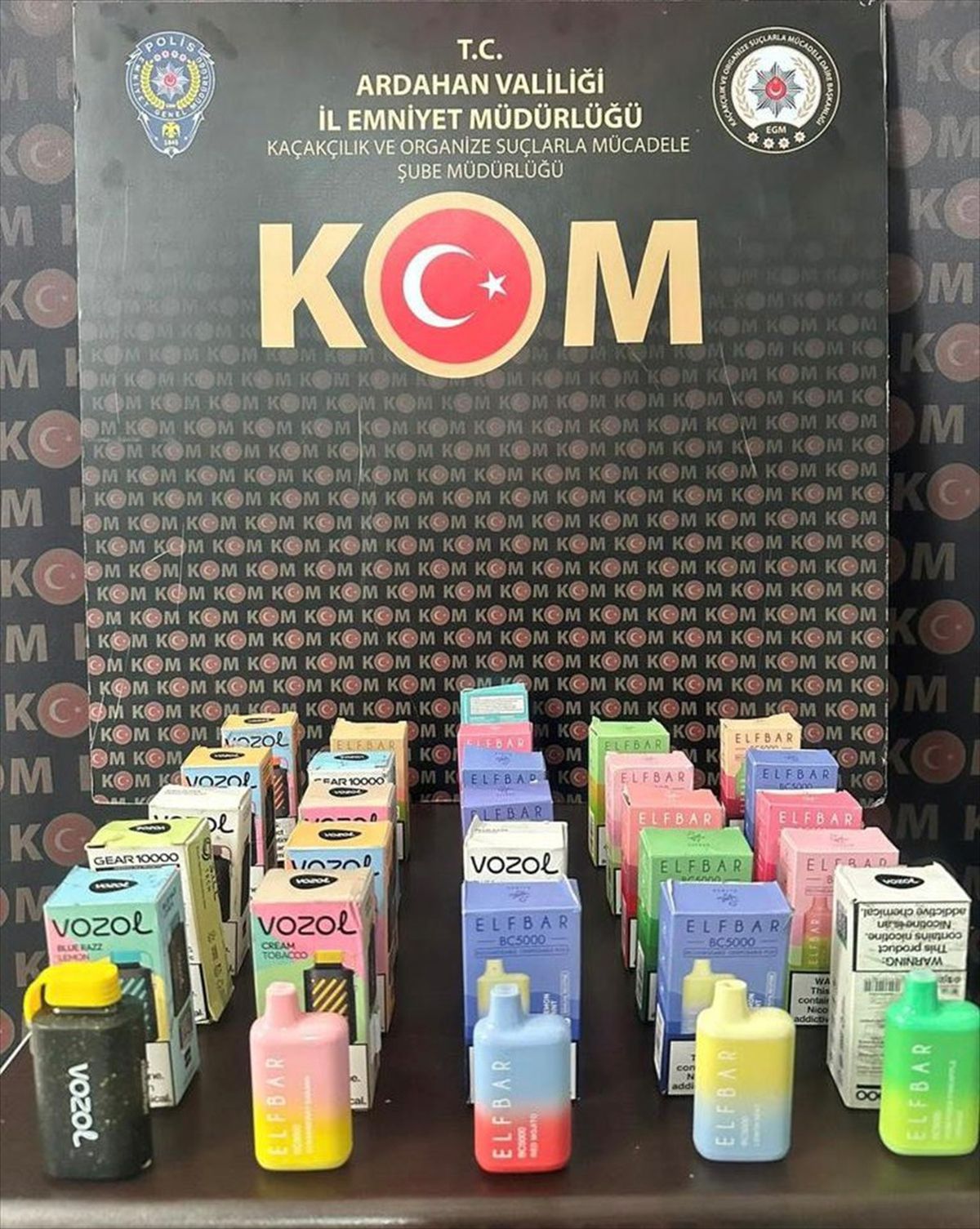 Ardahan'da Gümrük Kaçağı Elektronik Sigara Operasyonu