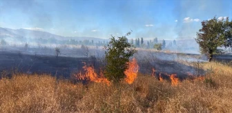 Erzincan'da arazide çıkan yangın itfaiye ekipleri tarafından söndürüldü