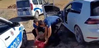 Oto hırsızı önce güvenlik kamerasına ardından polise yakalandı