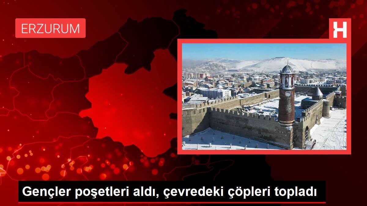 Gençler poşetleri aldı, çevredeki çöpleri topladı