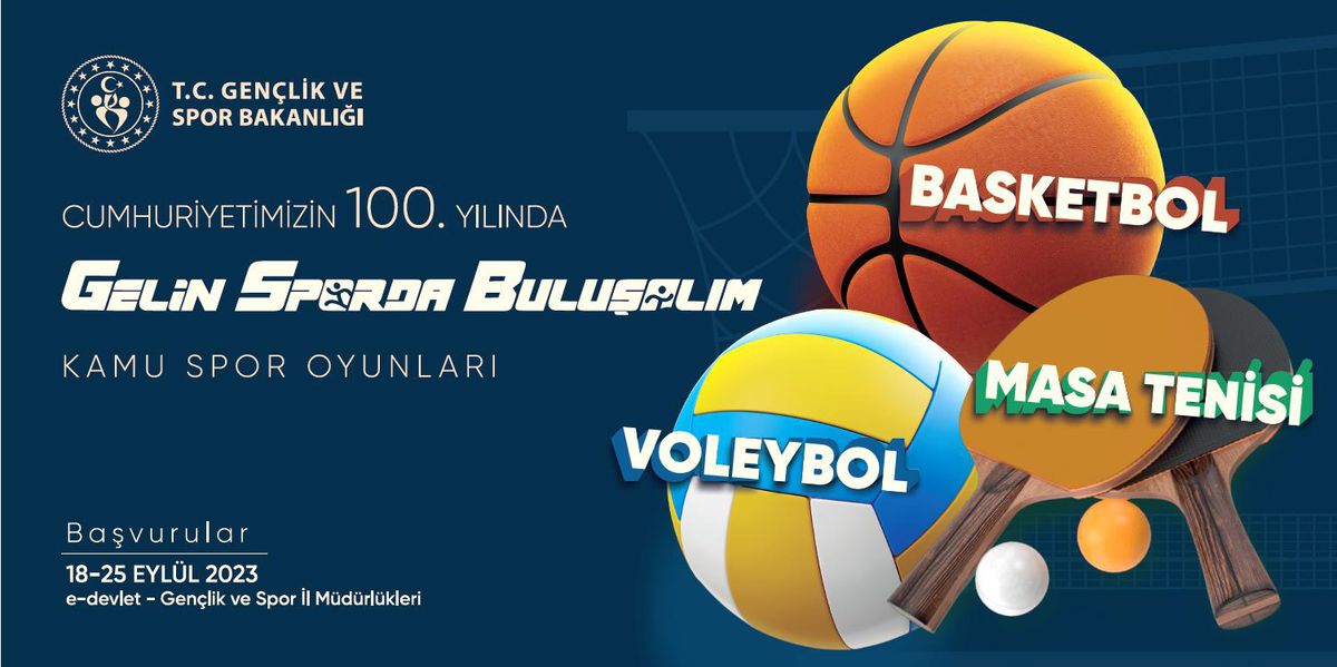Türkiye Cumhuriyeti'nin 100. Yılında Kamu Spor Oyunları Başvuruları Başladı