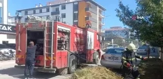 Çorum'un Osmancık ilçesinde evin bahçesinde çıkan yangın kontrol altına alındı