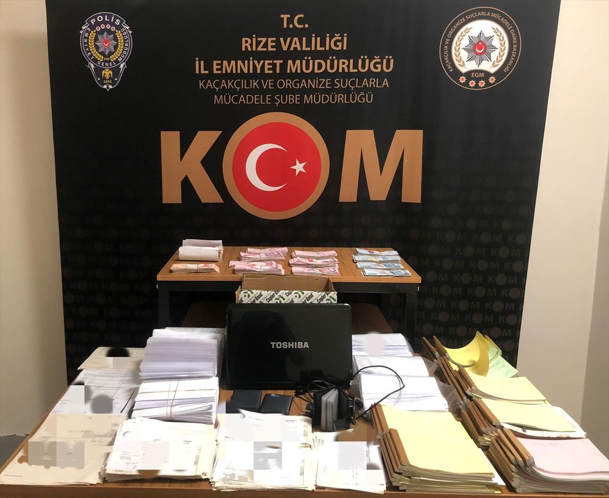 Rize'de düzenlenen tefecilik operasyonunda 6 şüpheli gözaltına alındı