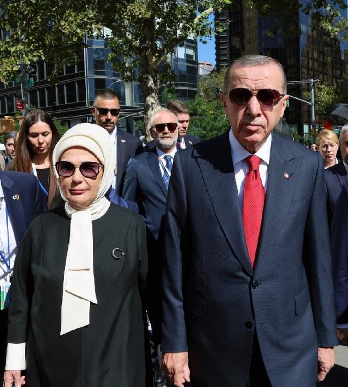 Cumhurbaşkanı Erdoğan, Türkevi'den BM Binasına yürüyerek gitti