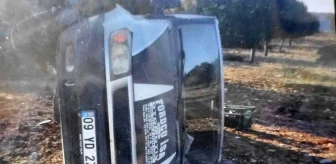 Didim'de inşaat işçilerini taşıyan araç takla attı: 1 ölü
