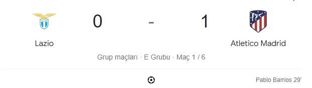 Lazio Atletico Madrid maçı kaç kaç, bitti mi? MAÇ SKORU! Lazio Atletico Madrid maçı kaç kaç, canlı maç skoru! Canlı maç anlatımı!
