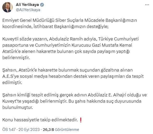 Atatürk'e hakaret eden Kuveytli Abdülaziz Alhajri kimdir? Abdulaziz Ramih tutuklandı mı?