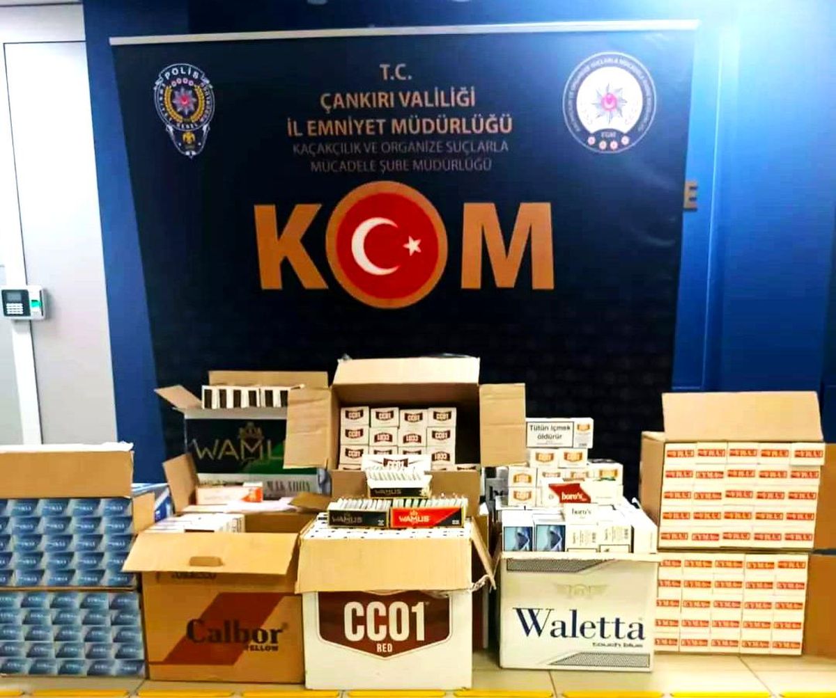 Çankırı'da binlerce makaron ele geçirildi