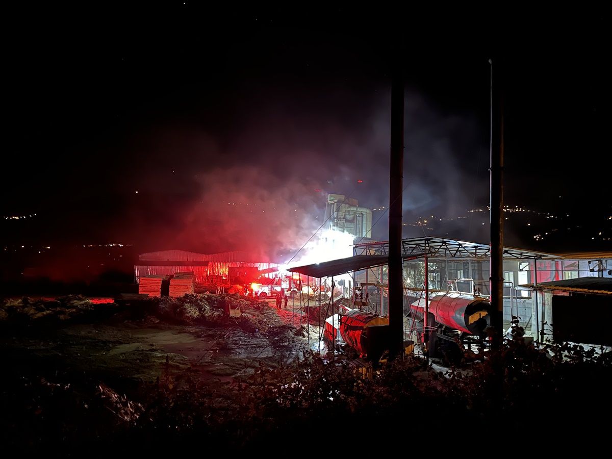 Düzce'de Kereste Fabrikasında Yangın