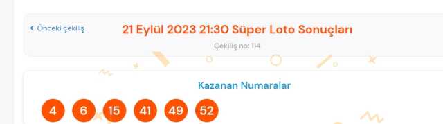 Süper Loto sonuçları açıklandı! 21 Eylül Süper Loto kazanan numaralar neler? Süper Loto sonuçlarına ne zaman, nereden bakılır? Süper Loto sonuçları açıklandı! 21 Eylül Süper Loto kazanan numaralar neler? Süper Loto sonuçlarına ne zaman, nereden bakılır?