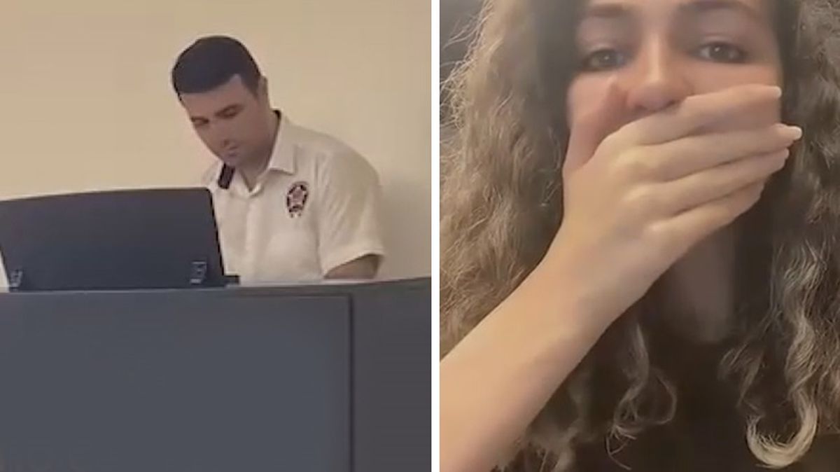 Güvenlik görevlisinin gizli yeteneği, o anları kayda alan genç kızı şaşkına uğrattı