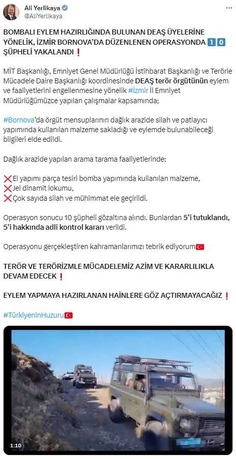Son Dakika: İzmir'de bombalı eylem hazırlığındaki 10 DEAŞ'lı terörist yakalandı