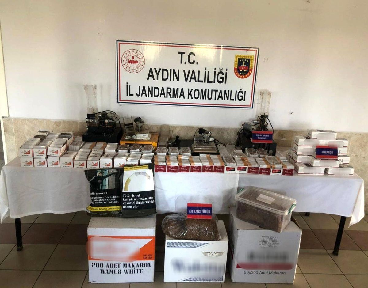 Aydın'da yapılan operasyonda 45 bin 840 adet makaron ele geçirildi