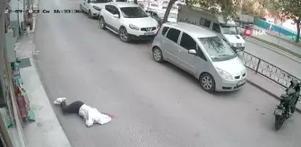 Kastamonu'da genç kızın 3. kattan düşme anı kameraya yansıdı