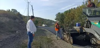 Demirköy ilçesinde yol yapım çalışması devam ediyor