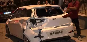 Ankara'da frenleri tutmayan iş makinesi park halindeki araçlara çarptı