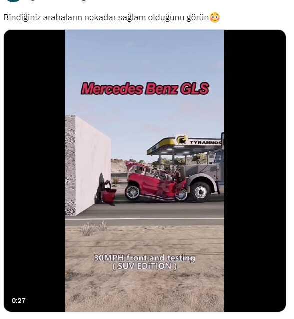 Arabalara çarpan kamyonet videosunun gerçek olduğu iddiası