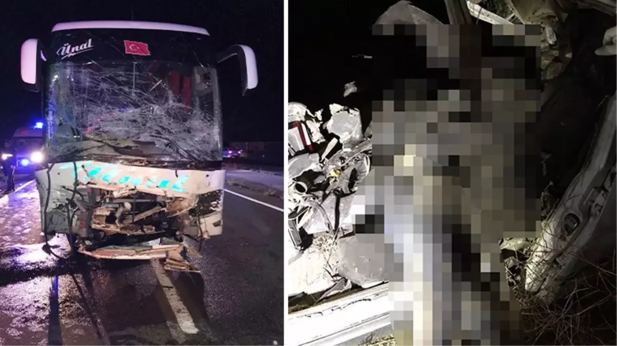 Otomobil ile yolcu otobüsünün çarpışmasında ortalık kan gölüne döndü: 2 ölü, 20 yaralı
