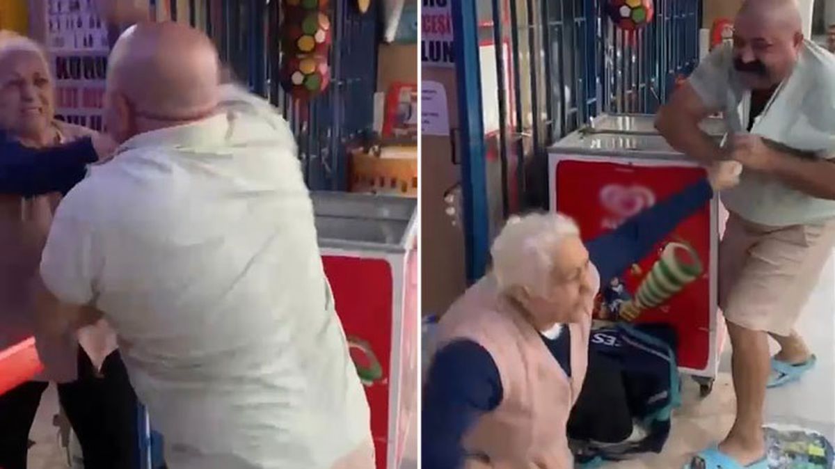 Torununa kızan babaanne, oğlu tarafından herkesin içinde darbedildi