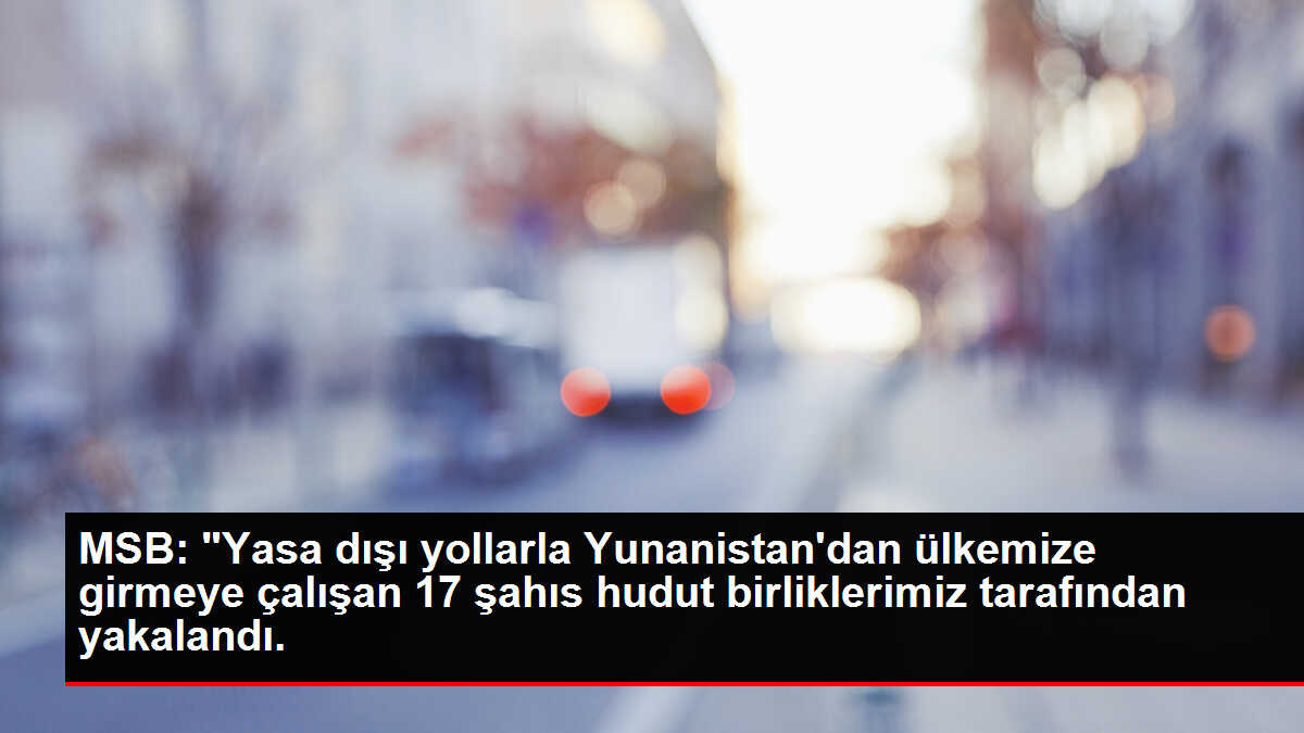 MSB: 'Yasa dışı yollarla Yunanistan'dan ülkemize girmeye çalışan 17 şahıs hudut birliklerimiz tarafından yakalandı.