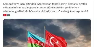 Cumhurbaşkanı Erdoğan, Azerbaycan'ın 'Anım Günü'nde tüm şehitleri rahmetle yad etti