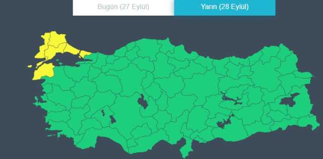 Meteoroloji'den İstanbul dahil 5 ile sarı kodlu uyarı! Çok şiddetli geliyor Meteoroloji'den İstanbul dahil 5 ile sarı kodlu uyarı! Çok şiddetli geliyor