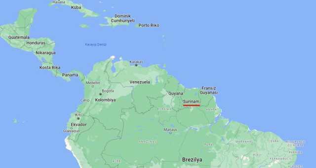 Surinam hangi yarım kürede? Surinam'in konumu ve harita bilgisi