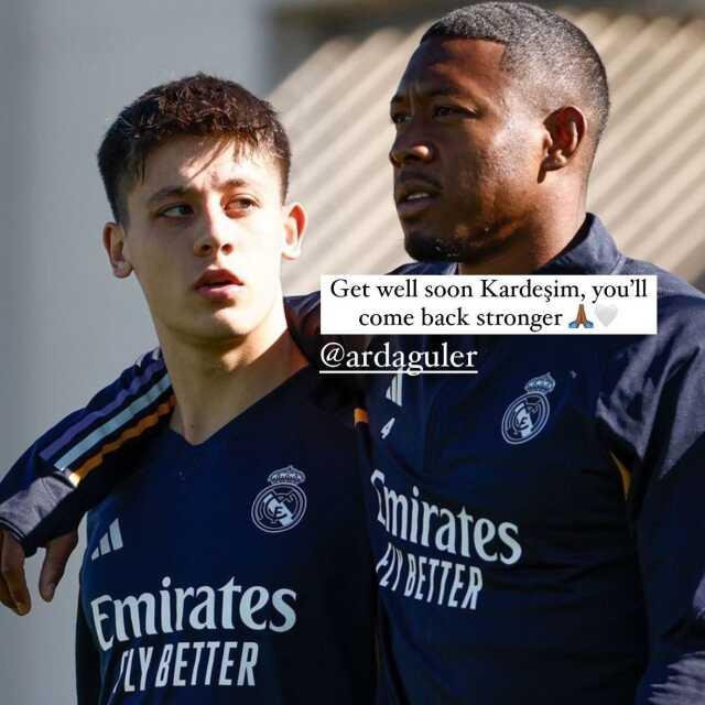 Tam sahalara dönmeye hazırlanırken kabusu yaşayan Arda Güler'e David Alaba moral verdi