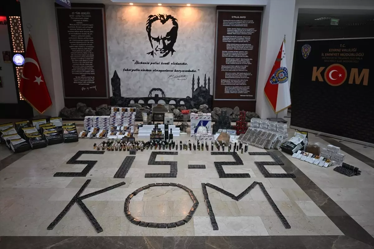 Edirne'de 47 bin 460 makaron ele geçirildi, 8 şüpheli hakkında işlem yapıldı