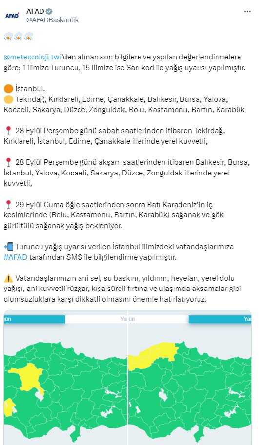 İstanbul'a uyarılar peş peşe geldi: Yağış sabah saatlerine kadar sürecek