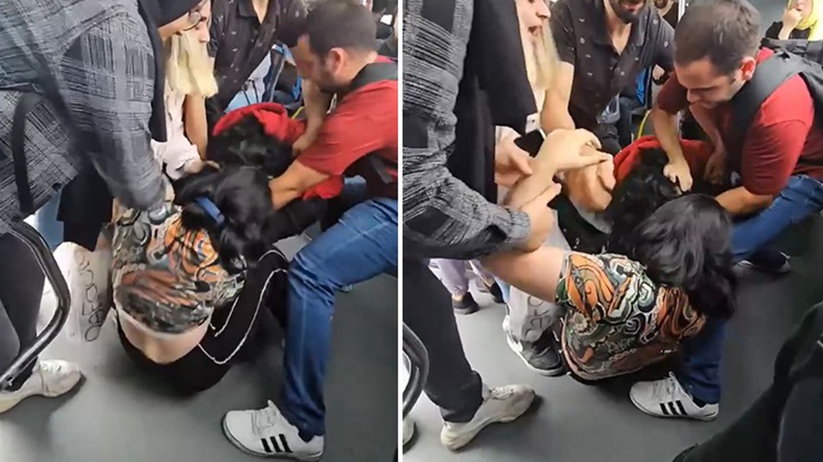 Kadınların yer kapma kavgası otobüsü savaş alanına çevirdi