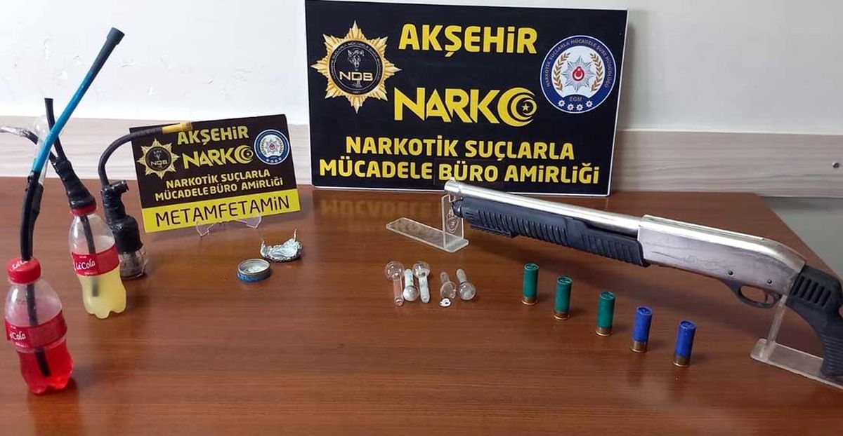 Akşehir'de Uyuşturucu ve Av Tüfeği Ele Geçirildi