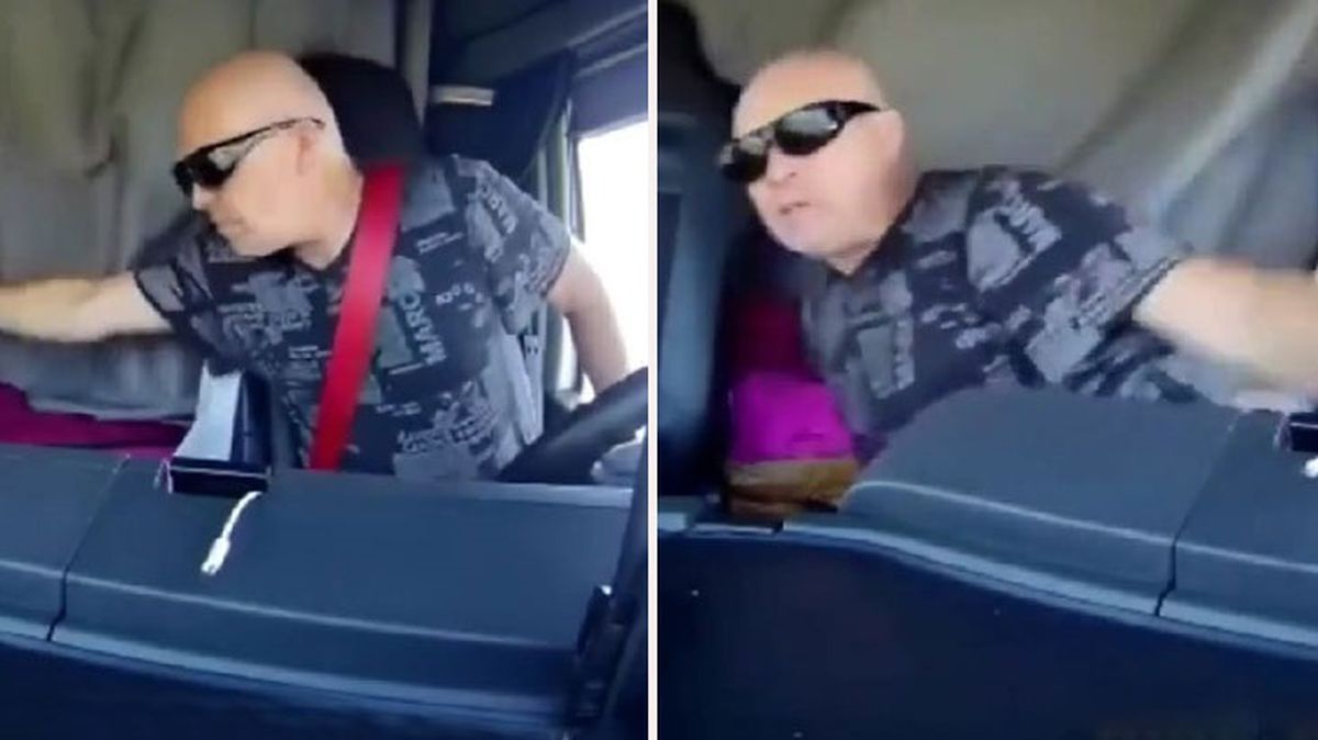 Sürücü, arkadaki yiyeceğe ulaşayım derken kamyonu böyle devirdi