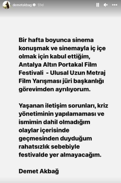 Altın Portakal Film Festivali'den Demet Akbağ ayrıldı mı? Altın Portakal Film Festivali jüri üyeleri kimler? Altın Portakal Film Festivali'den Demet Akbağ ayrıldı mı? Altın Portakal Film Festivali jüri üyeleri kimler?