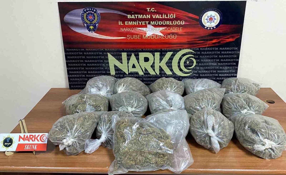 Batman'da 8 kilo 40 gram skunk maddesiyle yakalanan şüpheli tutuklandı