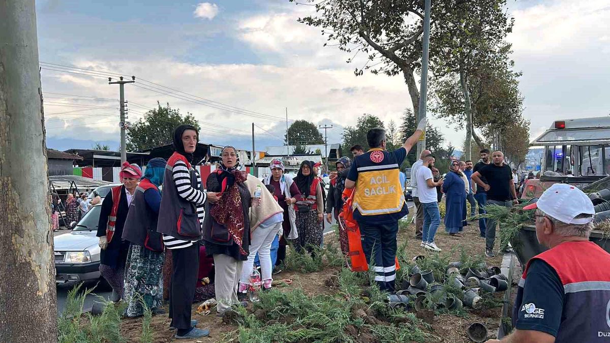 Düzce'de cip traktöre çarptı: 6 kişi yaralandı