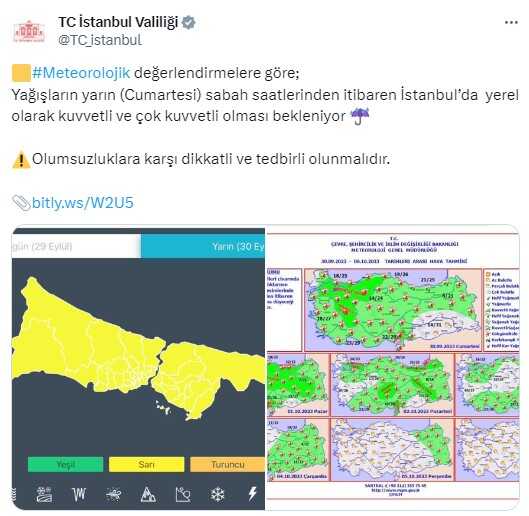 İstanbul'da Yarın Kuvvetli Yağış Bekleniyor