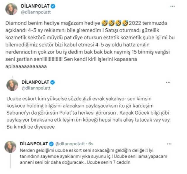 Dilan Polat, vergi kaçırdıklarını iddia eden gazeteciye küfür ve hakaretler savurdu