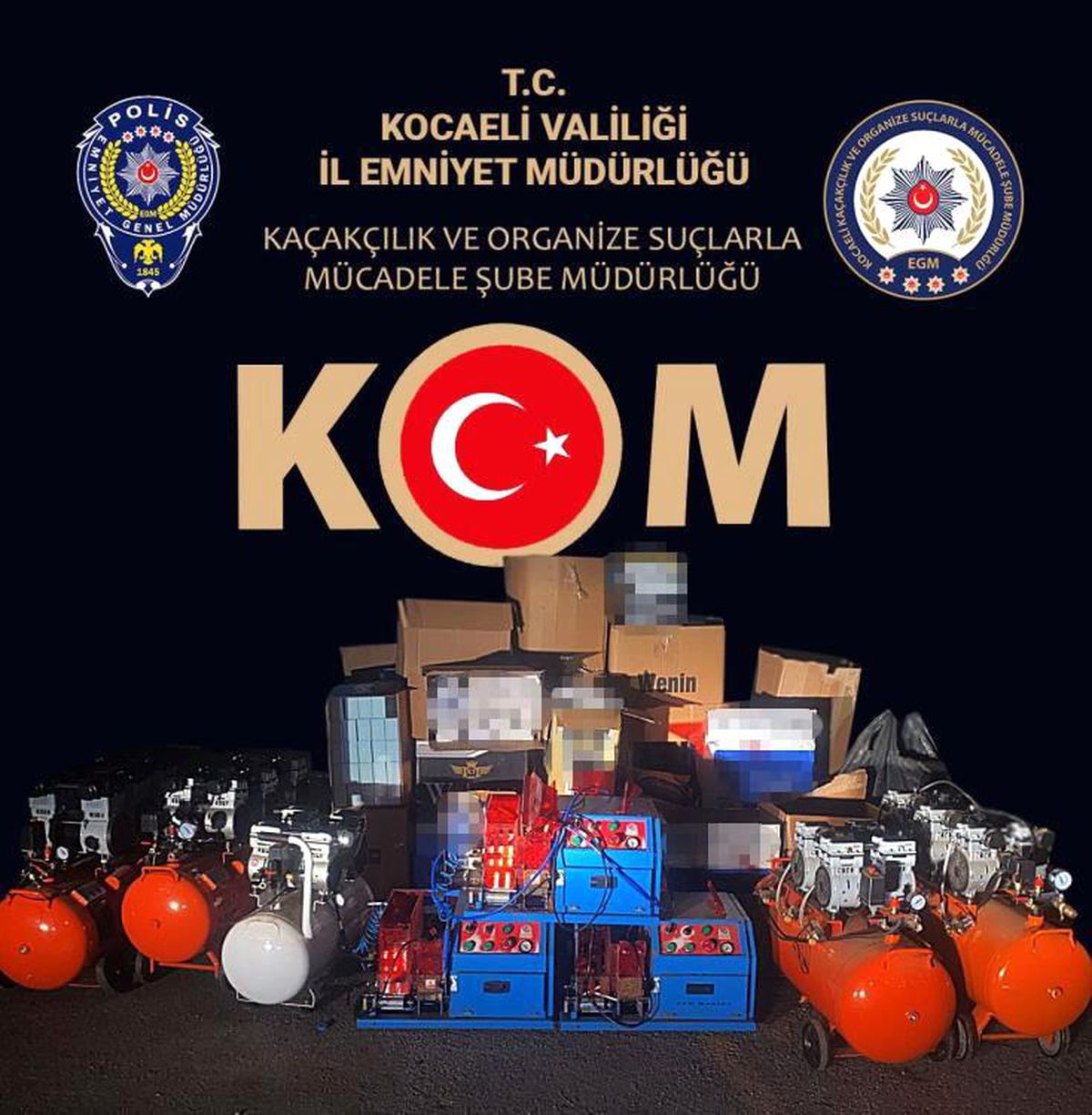 Kocaeli'de Gümrük Kaçağı Makaron ve Tütün Ele Geçirildi