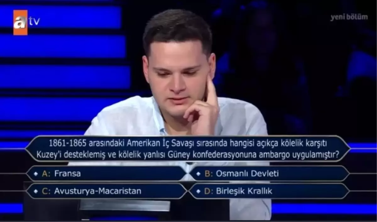 1861-1865 arasında Amerikan İç Savaşı sırasında hangisi açıkça kölelik karşıtı Kuzey'i desteklemiş ve kölelik yanlısı Güney konfederasyonuna ambargo