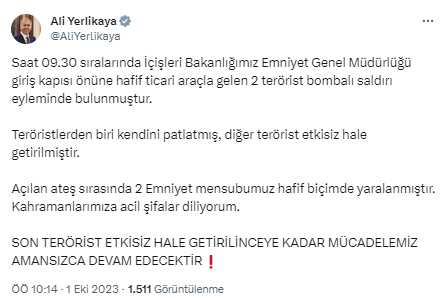 Ankara'daki saldırı girişiminde teröristin kendini patlattığı an kamerada Ankara'daki saldırı girişiminde teröristin kendini patlattığı an kamerada