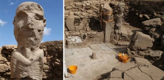 Şanlıurfa'daki Karahantepe Ören Yeri'nde gizemli insan heykeli bulundu