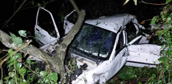 Samsun'da tıra çarpan otomobil şarampole yuvarlandı, karı-koca ağır yaralandı