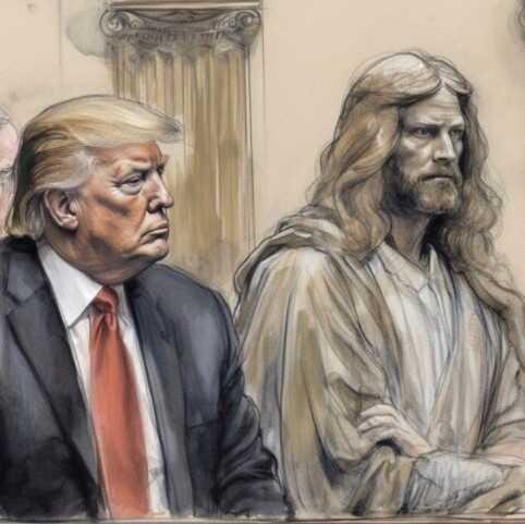 Donald Trump dolandırıcılık davasının ikinci gününde kendisinin İsa ile yan yana oturduğu tuhaf bir mahkeme eskizini paylaştı Donald Trump dolandırıcılık davasının ikinci gününde kendisinin İsa ile yan yana oturduğu tuhaf bir mahkeme eskizini paylaştı