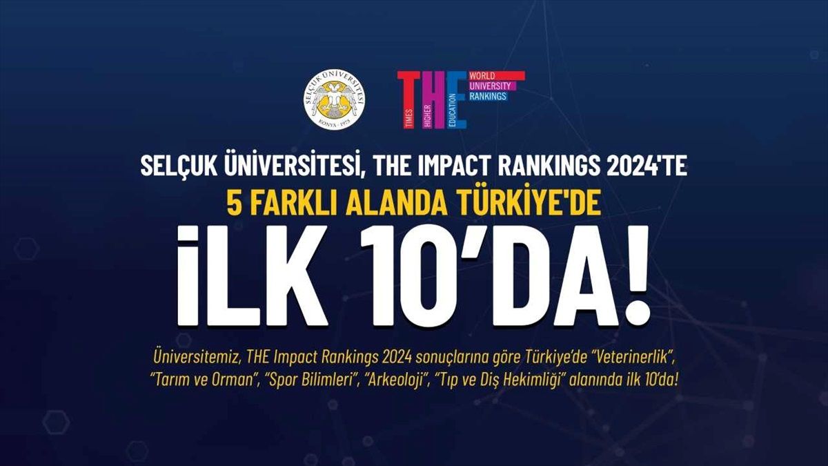 Yabancı üniversite sıralama kuruluşu Türkiye listesinde Selçuk Üniversitesine ilk 10'da yer verdi